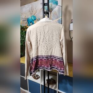 Billabong Women's Medium Southwestern Open Front Cotton Blend Cardigan